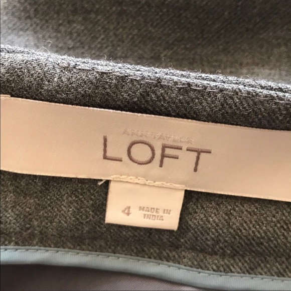 Ann Taylor Loft gray skirt with lace detail Sz 4 - Picture 3 of 4